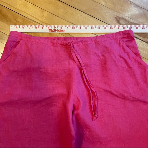 FLAX Wide Leg Linen Full Length Picnic Pant Elastic Drawstring Waist 31" Inseam - Picture 7 of 13